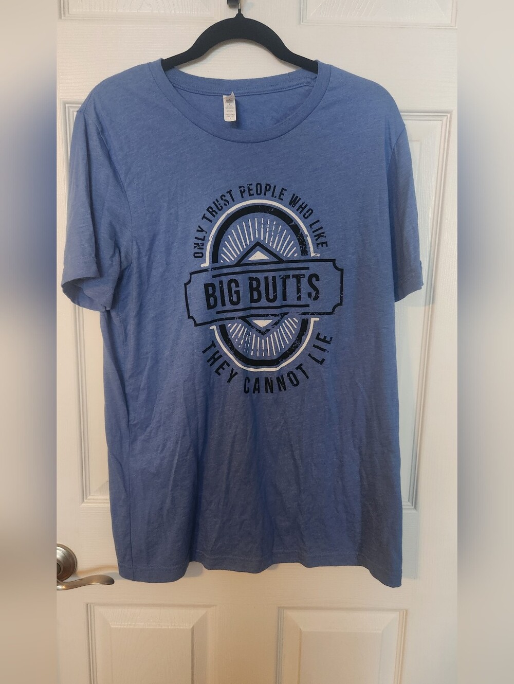 Novelty Graphic Tee with Sir Mix A Lot Reference - Periwinkle Blue